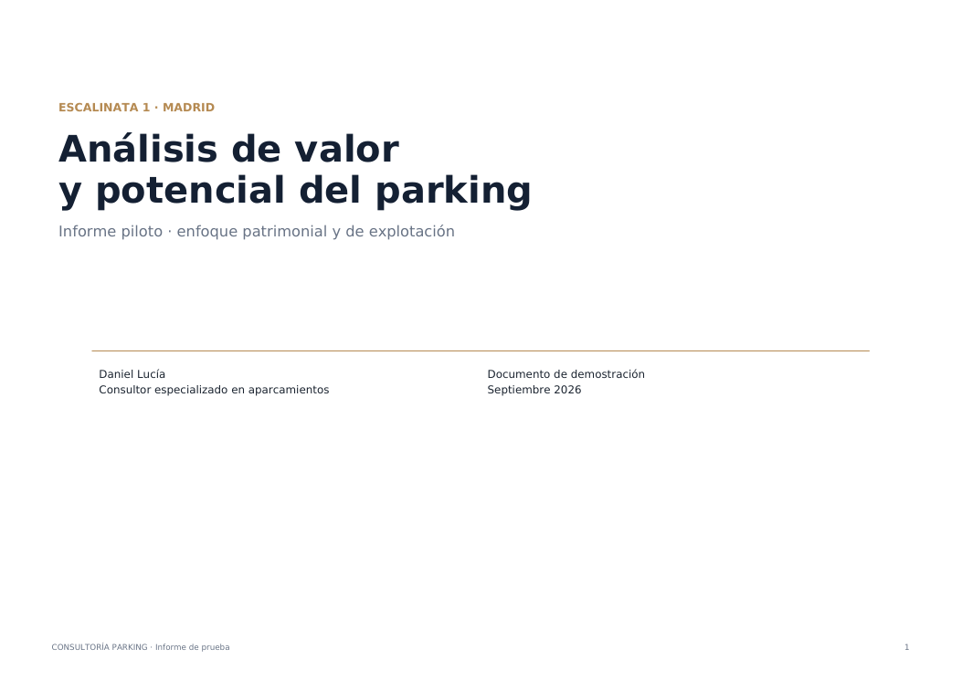 Ejemplo de portada de informe